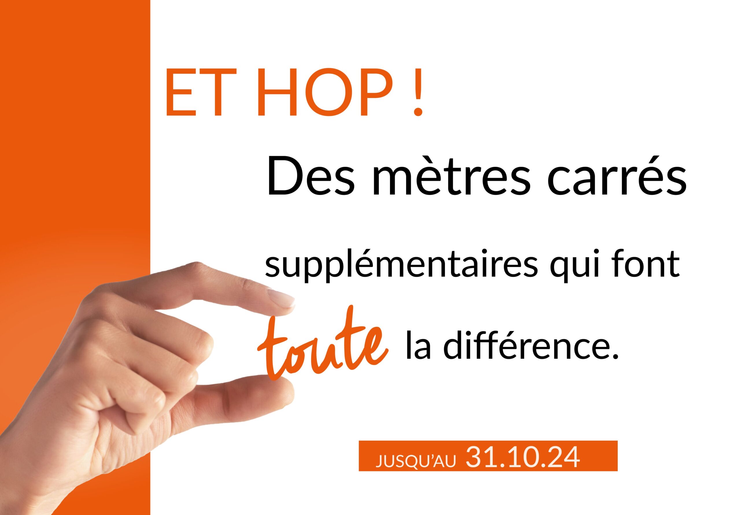 mètres carrés supplémentaires offerts